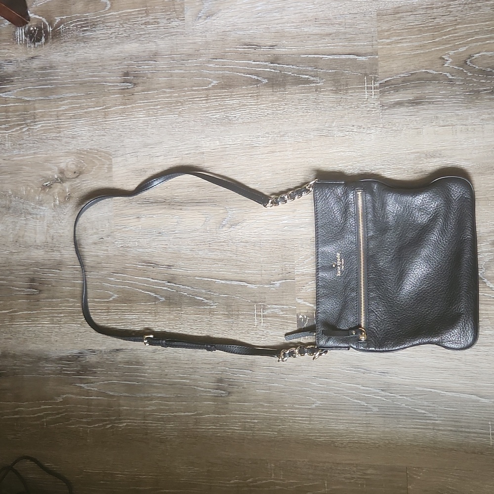 Kate Spade black leather crossbody purse